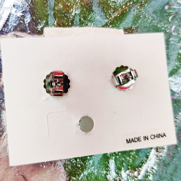 🗺️ Lia Sophia Silver Earrings Pierced New Turtle Shell Silver Tone Discontinued - Picture 5 of 7